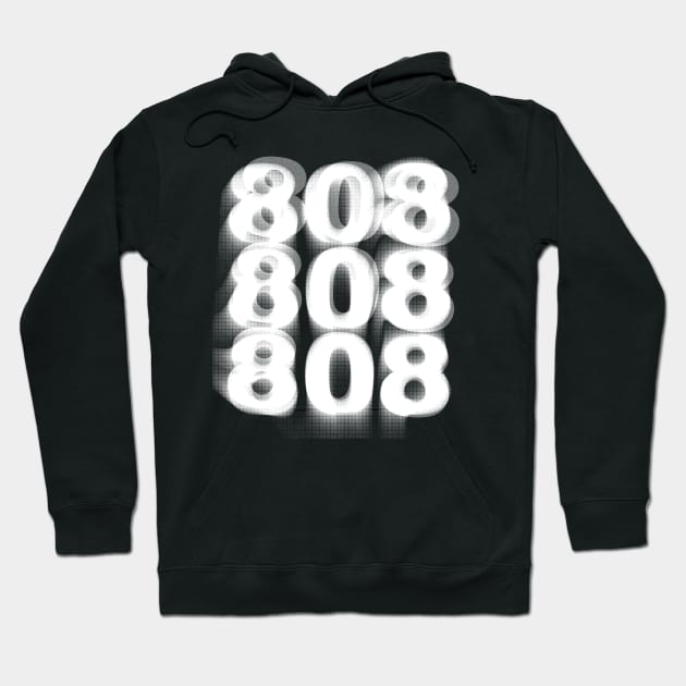 808  -- Retro Electronic Music Typography Music Design Hoodie by DankFutura